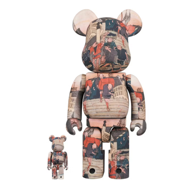 Bearbrick x Tokyo National Museum Hiroshige Utagawa (Fifty-three Stations of the Tokaido) Nihonbashi 100% & 400% Set
