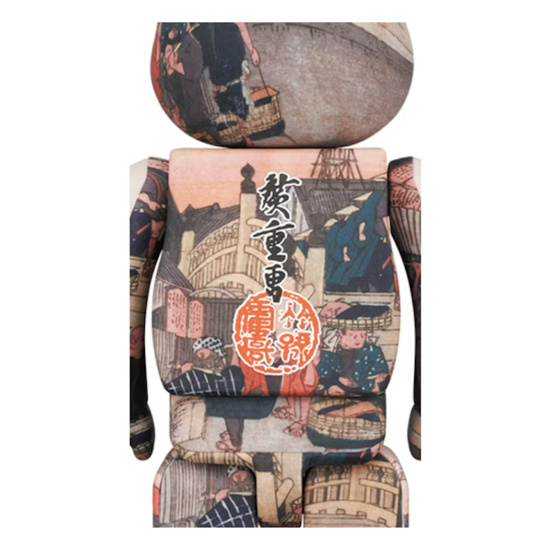 Bearbrick x Tokyo National Museum Hiroshige Utagawa (Fifty-three Stations of the Tokaido) Nihonbashi 100% & 400% Set