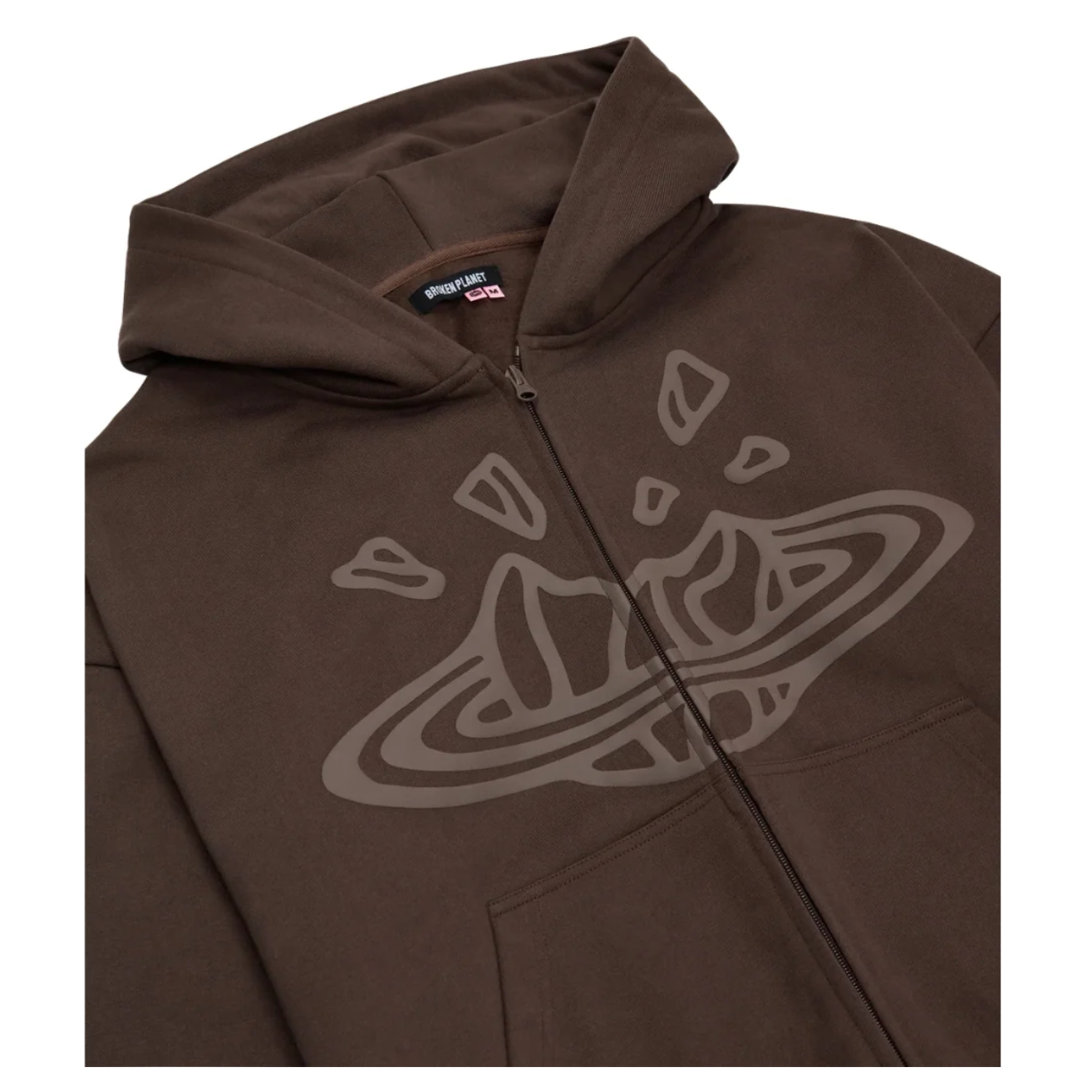 BROKEN PLANET CHOCOLATE BROWN ZIP UP HOODIE