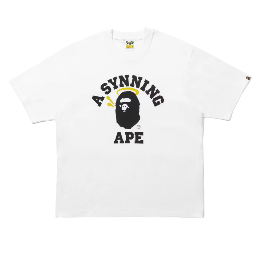 BAPE x Spotify x Central Cee College Relaxed Fit Tee White