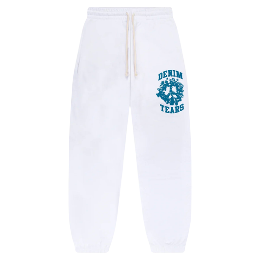 Denim Tears University Sweatpants White by Denim Tears in . Available at KershKicks for £175.00. A must-have for fans of Denim Tears looking to elevate their style with this Sweatpants.