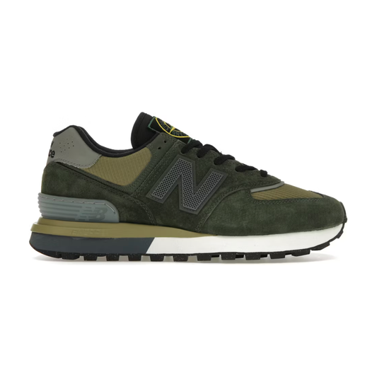 New Balance x Stone Island 574 Legacy Dark Green by New Balance in Shoes. Available at KershKicks for £300.00. A must-have for fans of New Balance looking to elevate their style with this Shoes.