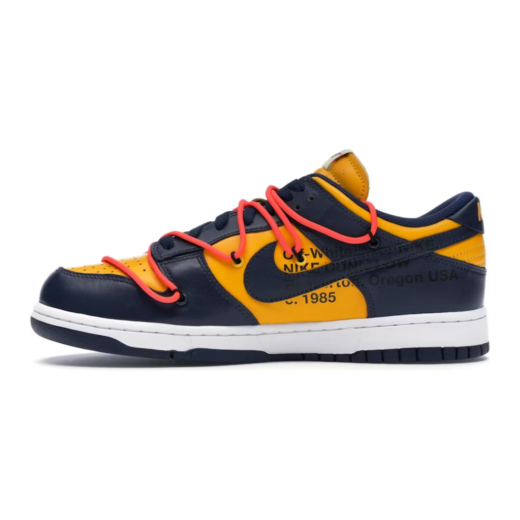 Nike Dunk Low Off White University Gold Midnight Navy