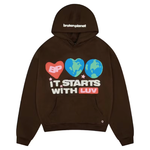 Broken Planet It Starts With Luv Hoodie Mocha Brown