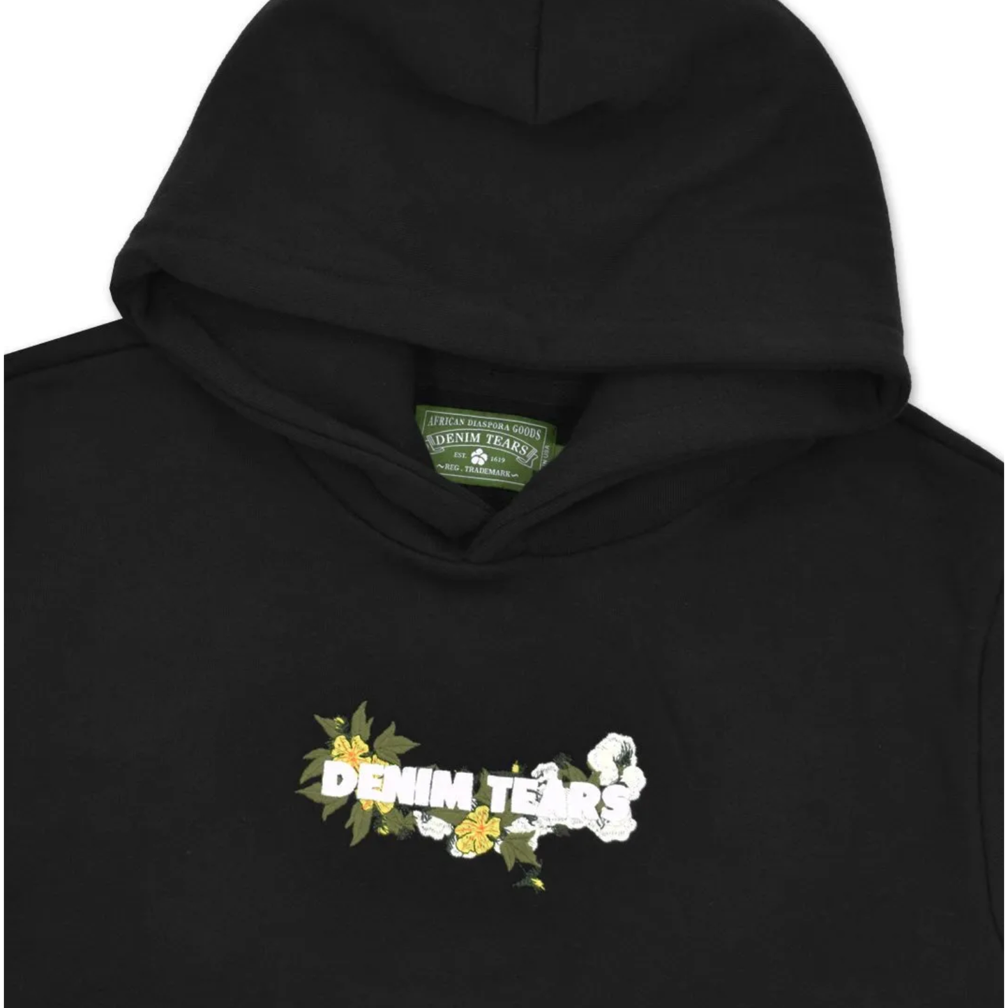 Denim Tears Embroidered Logo Hoodie Black