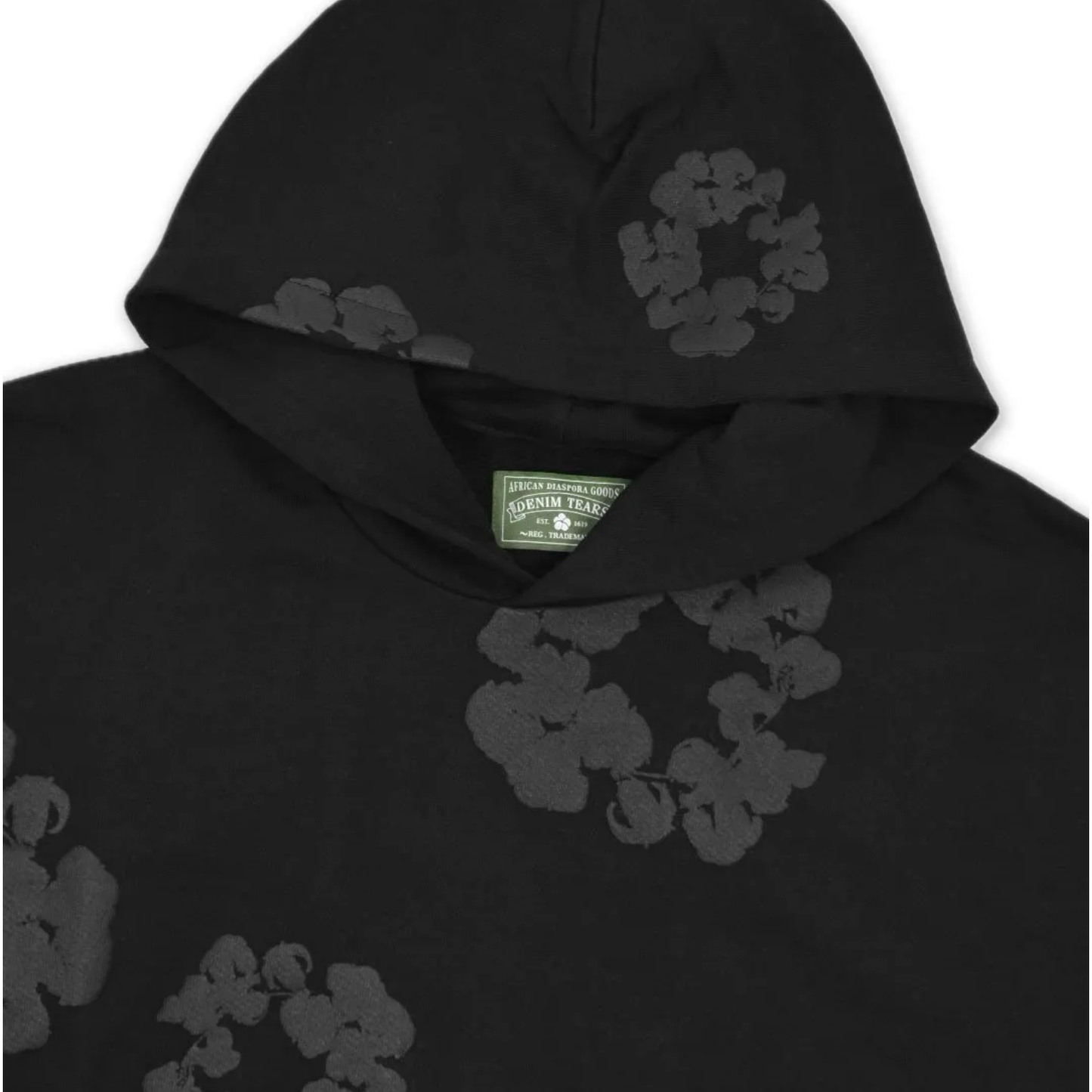 Denim Tears Cotton Wreath Hoodie Black Monochrome