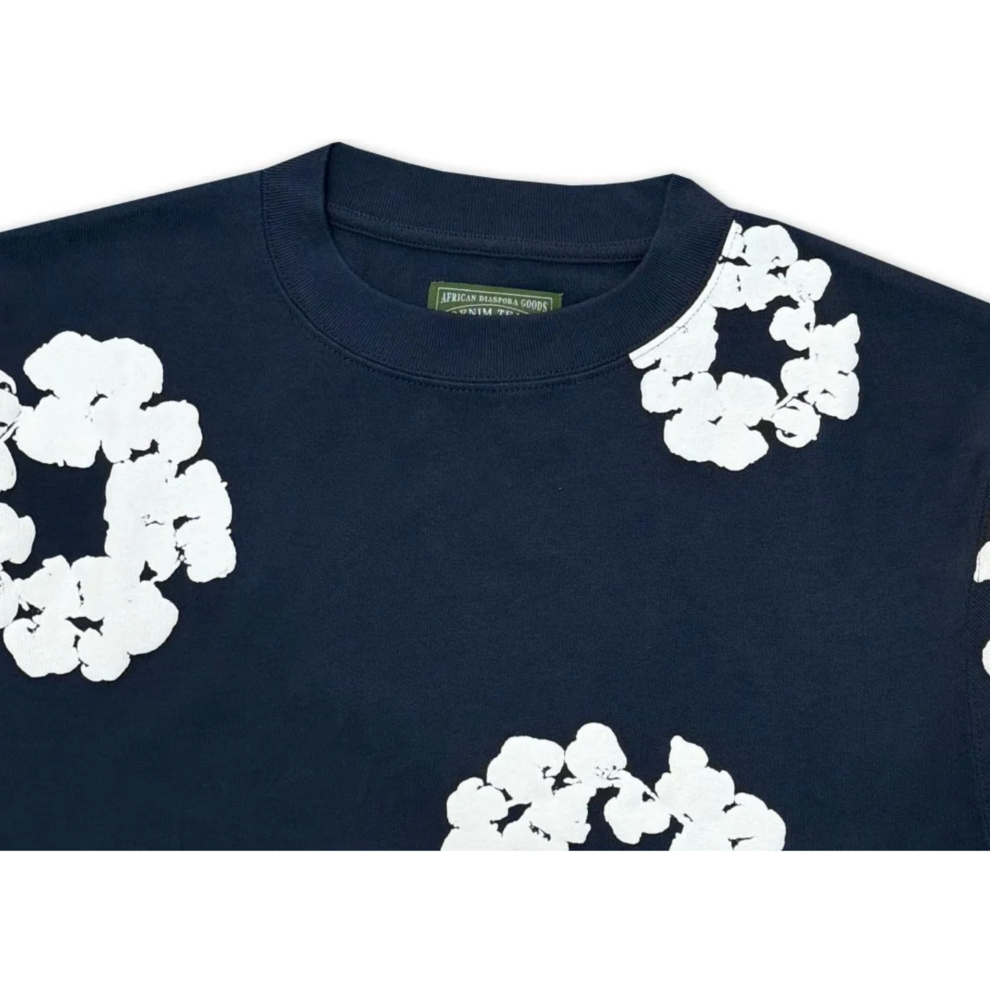 Denim Tears Long Sleeve Cotton Wreath T-shirt Navy
