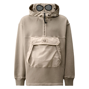 Palace x C.P. Company Fleece Old Goggle Hood Stone | Palace