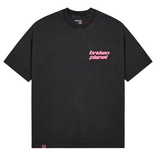 Broken Planet Star Girl Tee Black Candy Pink