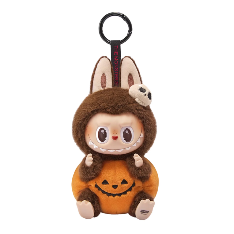 Pop Mart Labubu Happy Halloween Party Series-Sitting Pumpkin Vinyl Plush Pendant