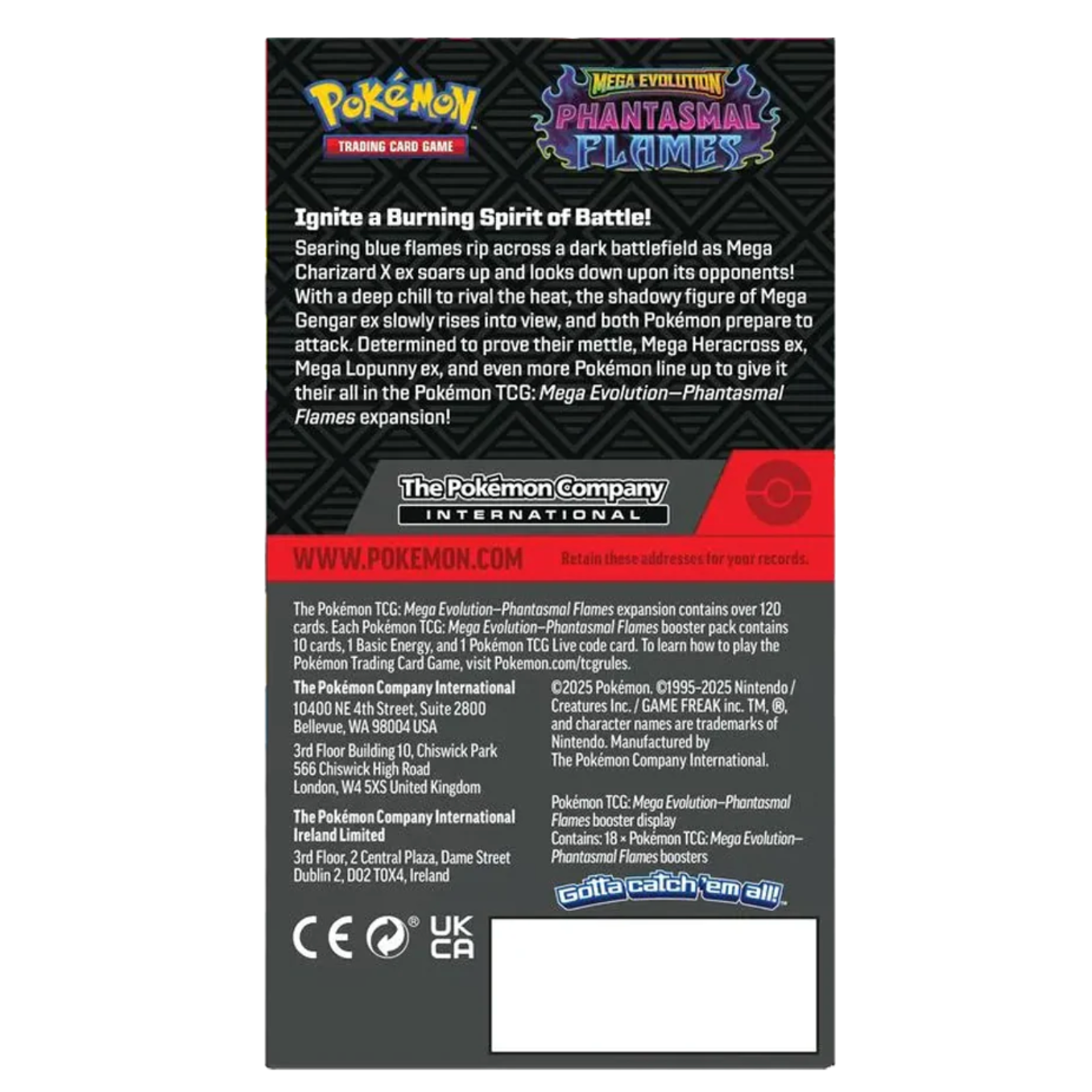 2025 Pokémon Mega Evolution Phantasmal Flames Half Booster Box