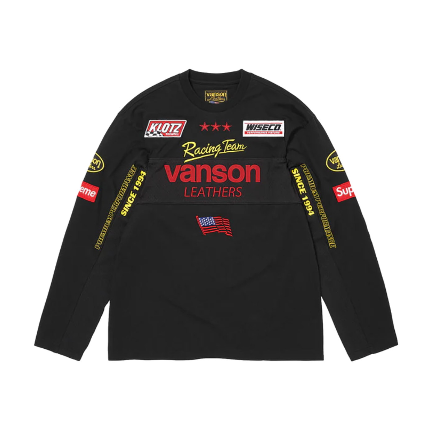 Supreme x Vanson Leathers long-sleeved T-shirt Black