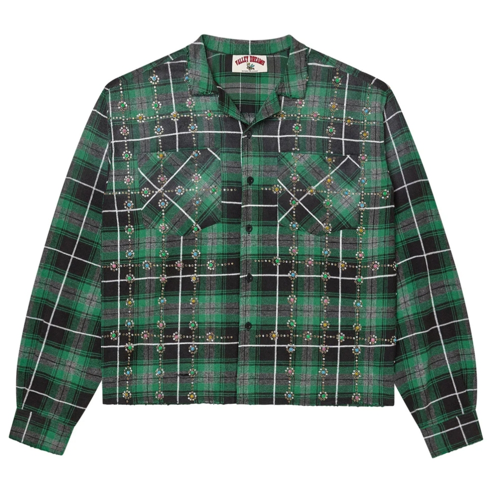Vale Forever Grinch Gems Flannel Green