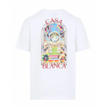 Casablanca White Tennis Landscape Short Sleeve T‑Shirt