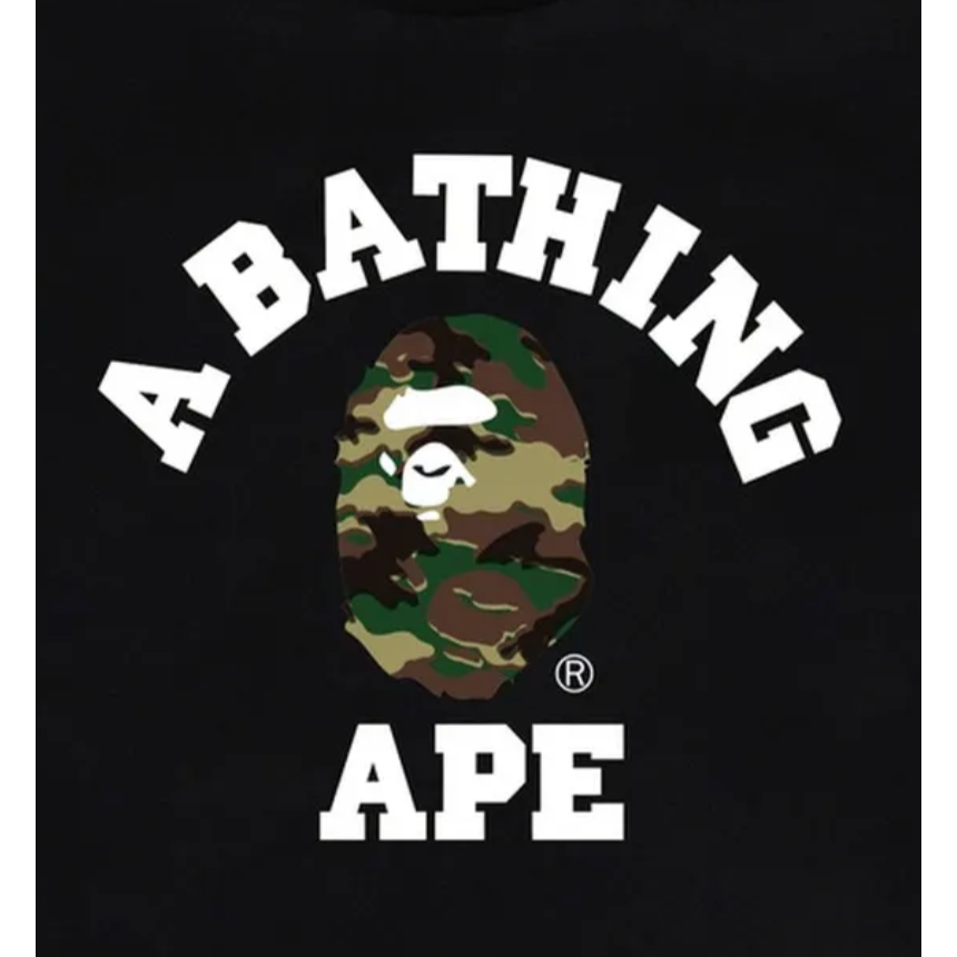 BAPE 1st Camo College Tee (FW25) Black x Yellow