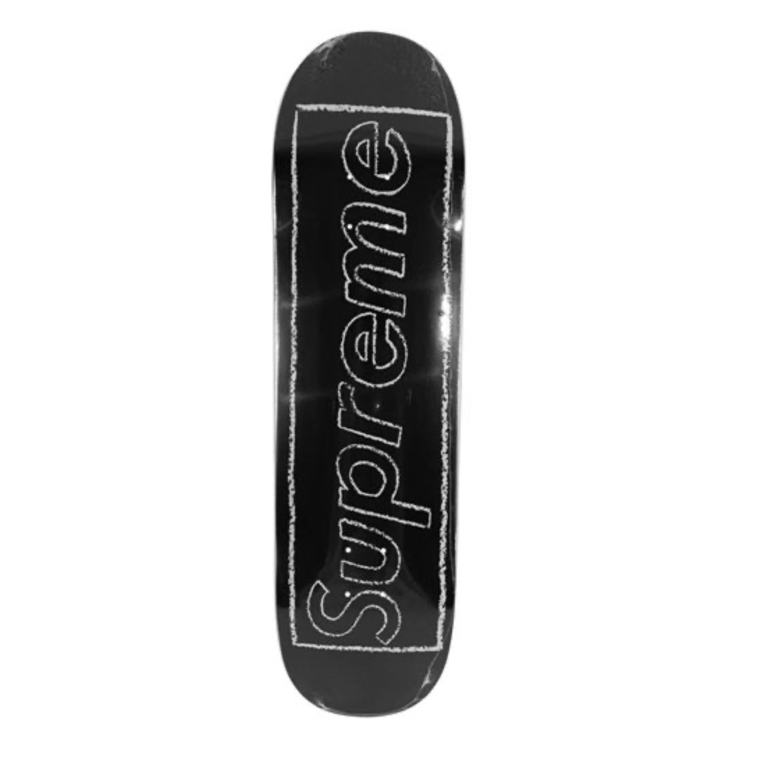 Supreme KAWS Chalk Logo Skateboard Deck Black