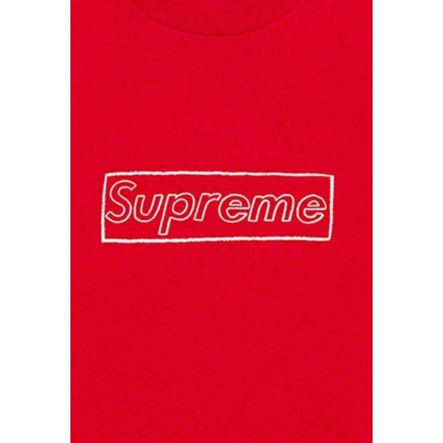Supreme KAWS Chalk Logo Tee Red