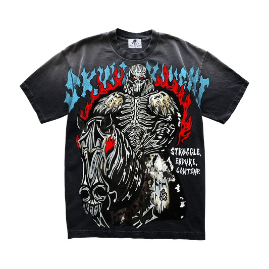Warren Lotas Skull Knight T-Shirt - Sunfaded Black