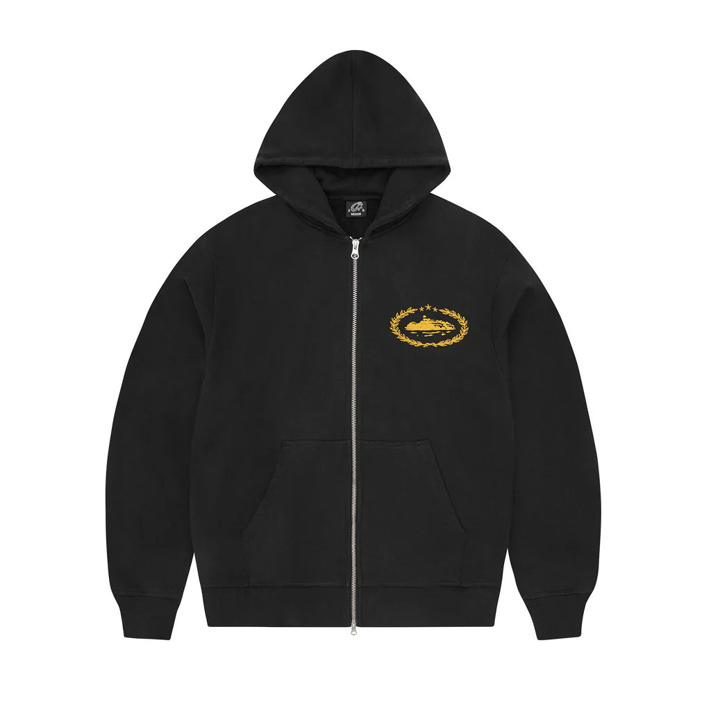 Corteiz Superior Royale Zip Hoodie [Black/Yellow]