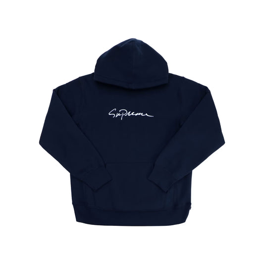 Supreme Classic Script Hooded Sweatshirt Navy