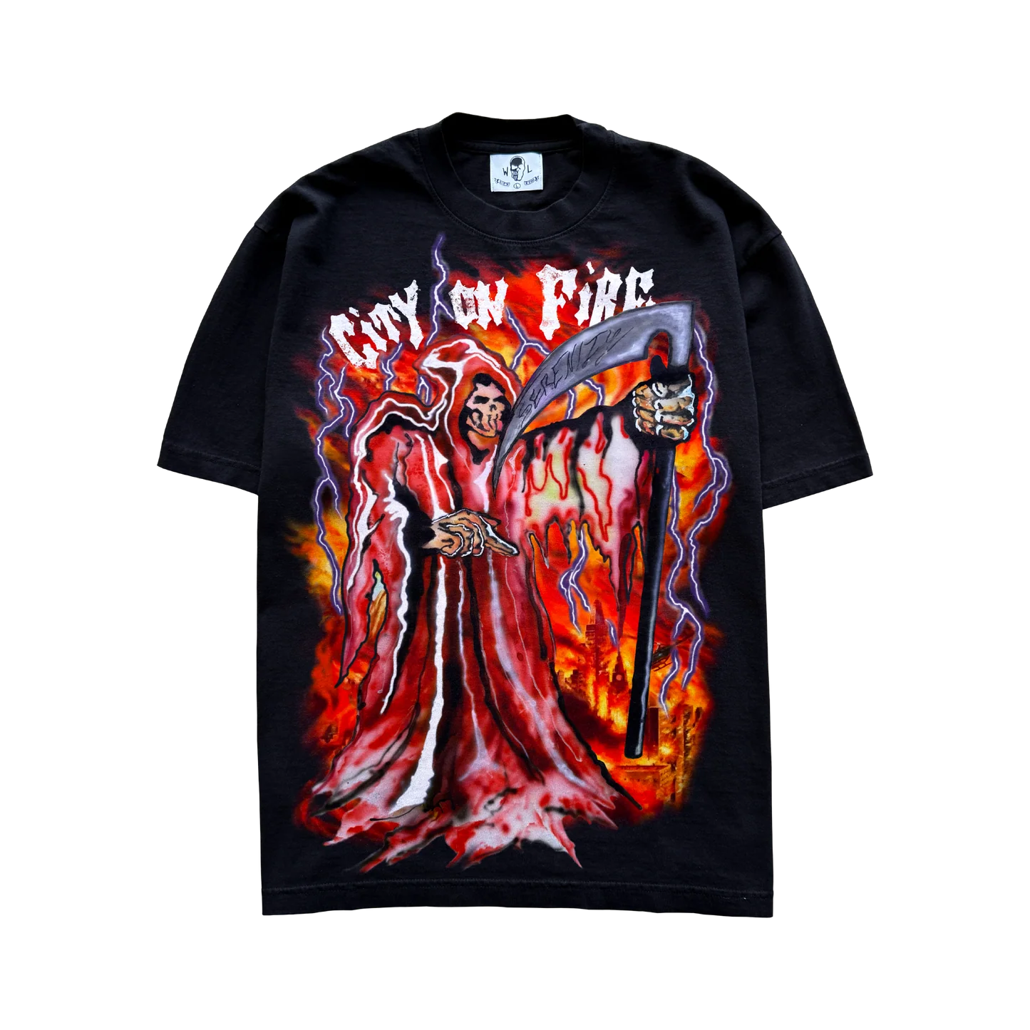 Warren Lotas City on Fire T-Shirt - Black