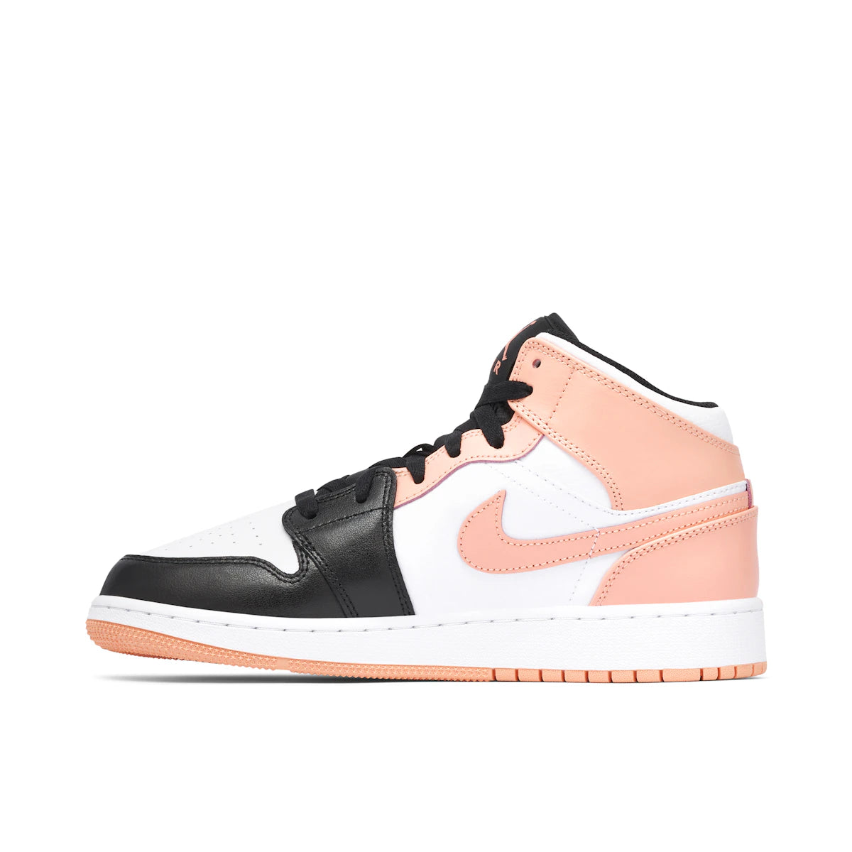Jordan 1 Mid Crimson Tint Toe (GS) by Jordan's in Shoes. Available at KershKicks for £195.00. A must-have for fans of Jordan's looking to elevate their style with this Shoes.