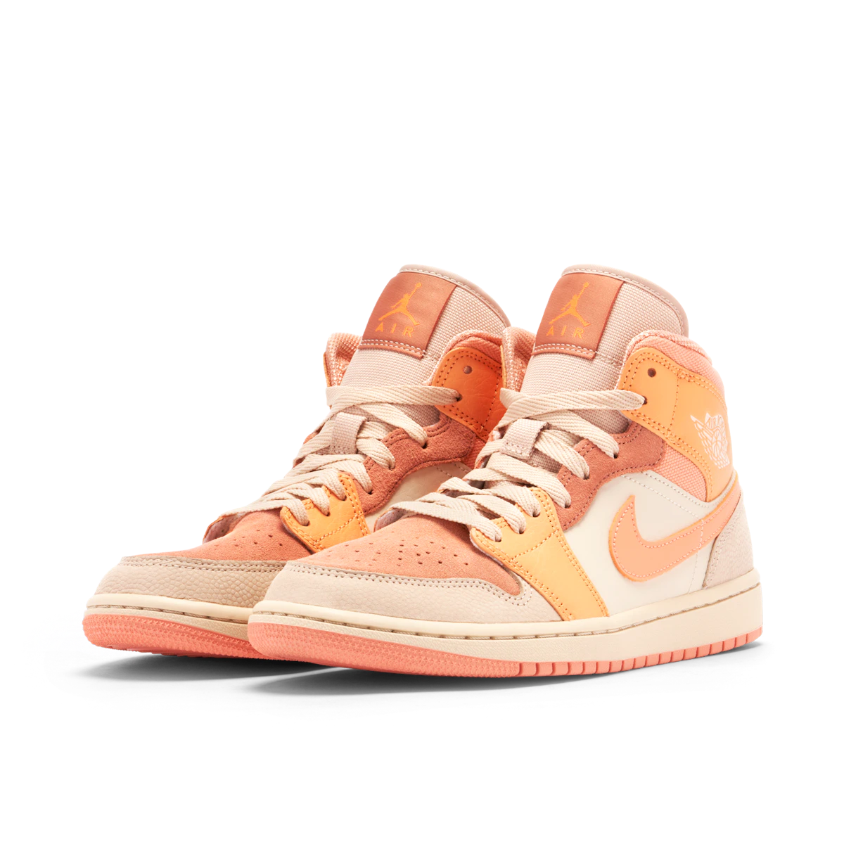 Jordan 1 Mid Apricot Orange (W) by Jordan's in Shoes. Available at KershKicks for £150.00. A must-have for fans of Jordan's looking to elevate their style with this Shoes.