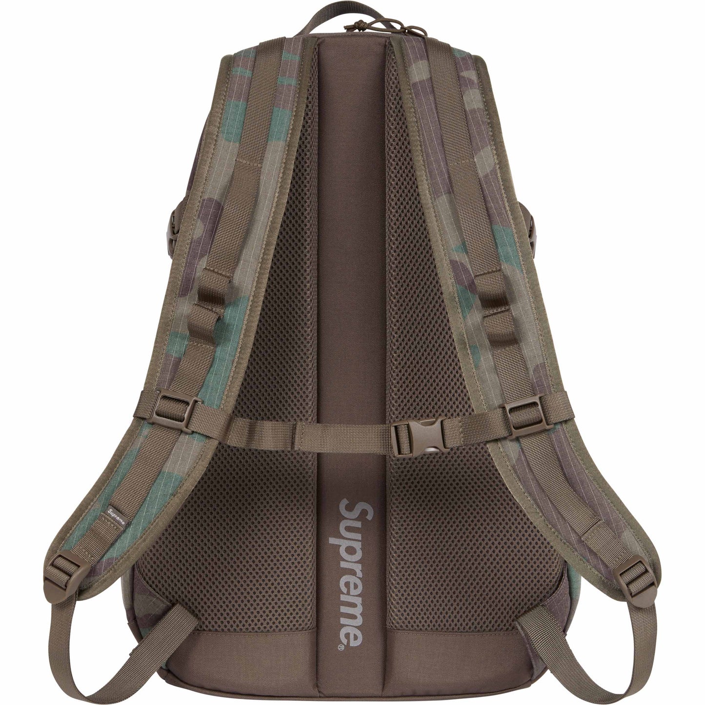 Supreme Backpack Woodland Camo SS24 by Supreme in Handbags, Wallets & Cases. Available at KershKicks for £195.00. A must-have for fans of Supreme looking to elevate their style with this Bag.