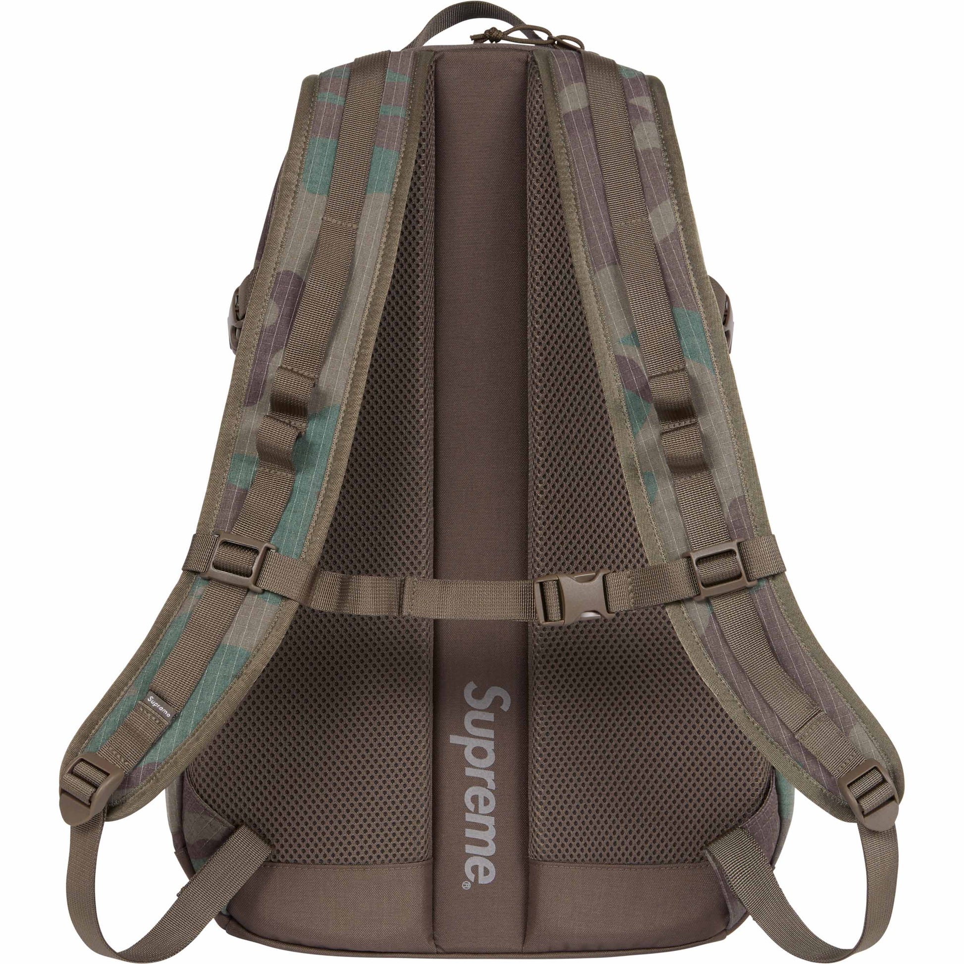 Supreme Backpack Woodland Camo SS24 by Supreme in Handbags, Wallets & Cases. Available at KershKicks for £195.00. A must-have for fans of Supreme looking to elevate their style with this Bag.