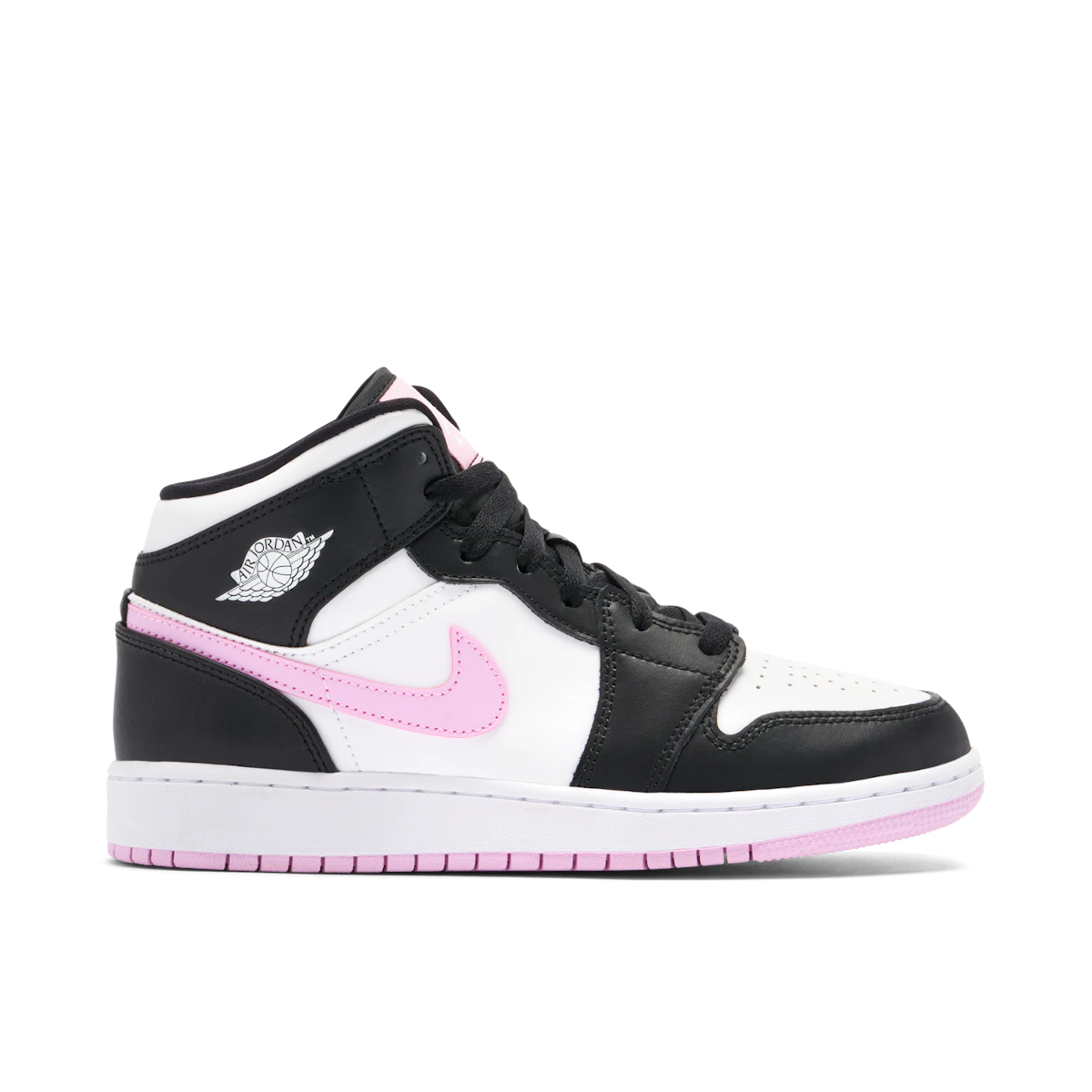 Jordan 1 Mid White Black Light Arctic Pink (GS) by Jordan's in Shoes. Available at KershKicks for £200.00. A must-have for fans of Jordan's looking to elevate their style with this Shoes.