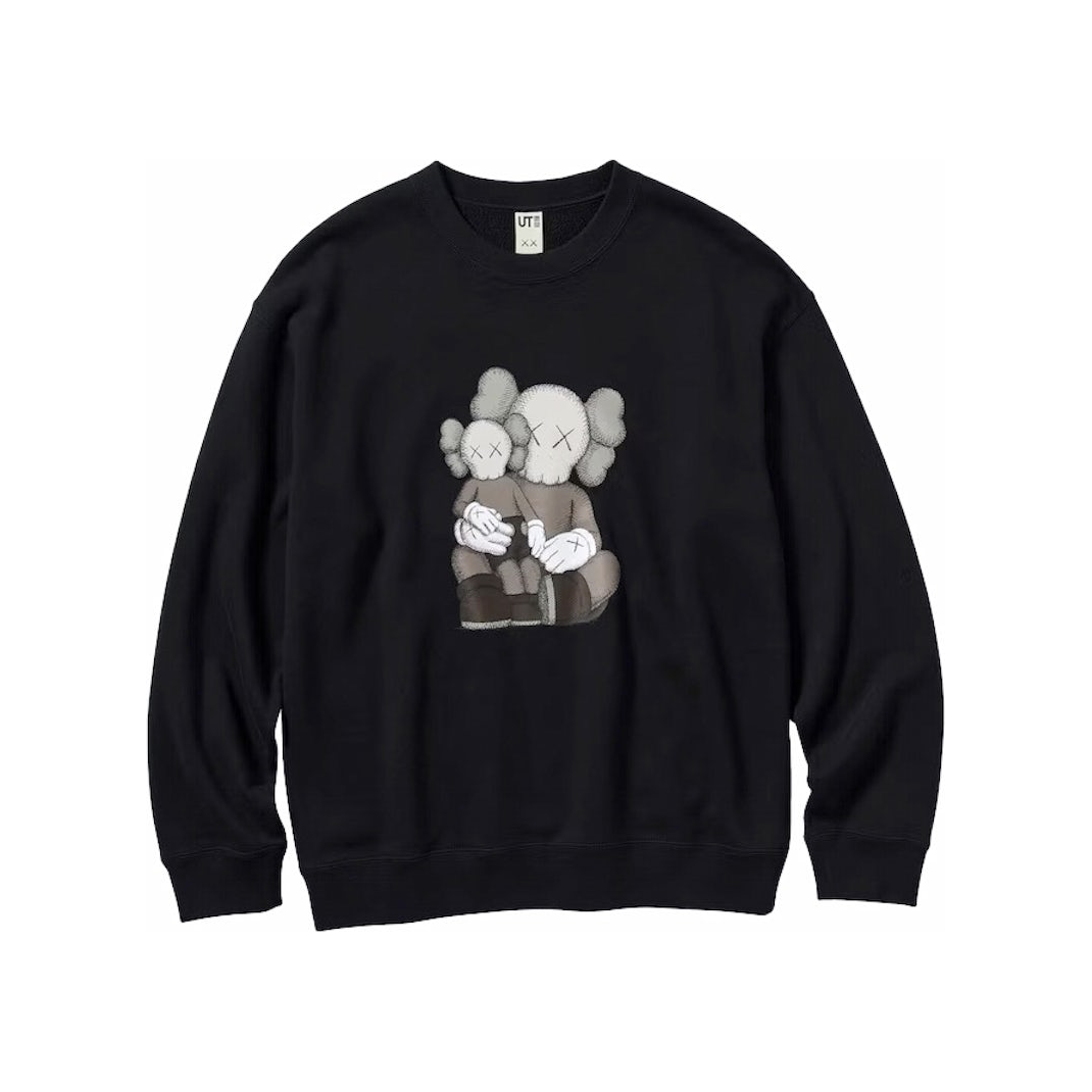 KAWS UT GRAPHIC SWEATSHIRT BLACK by Kaws in Uncategorized. Available at KershKicks for £75.00. A must-have for fans of Kaws looking to elevate their style with this Crewneck.