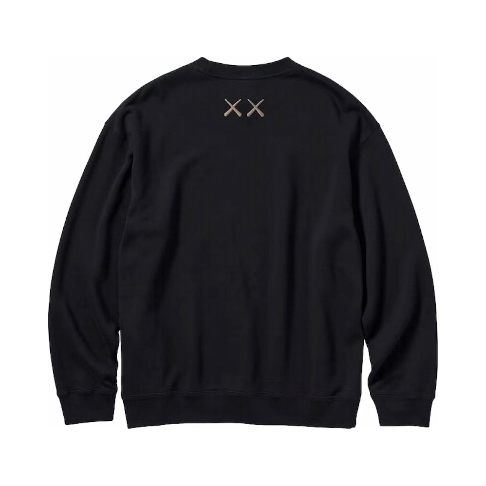 KAWS UT GRAPHIC SWEATSHIRT BLACK by Kaws in Uncategorized. Available at KershKicks for £75.00. A must-have for fans of Kaws looking to elevate their style with this Crewneck.