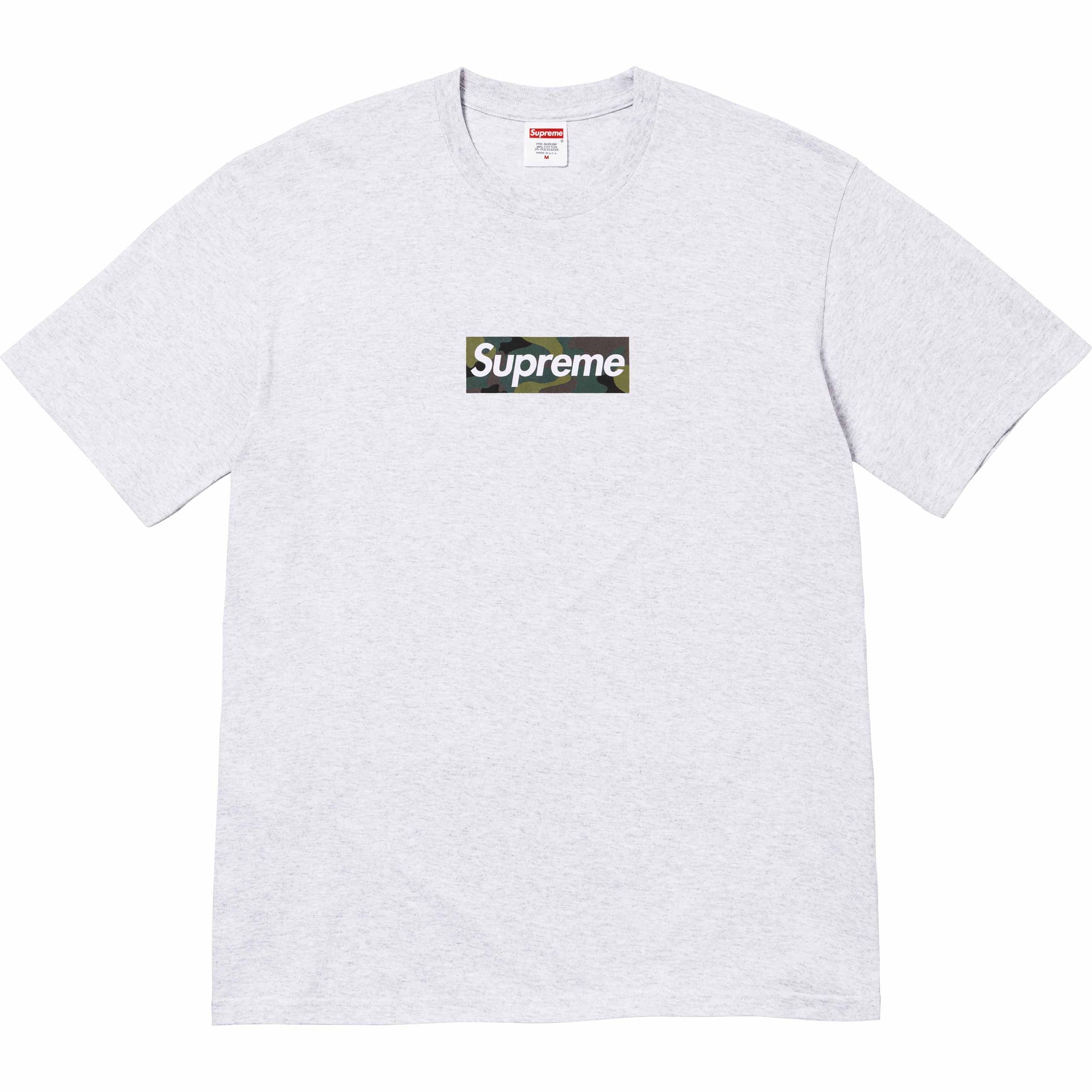 Supreme Box Logo Tee (FW23) Ash Grey by Supreme in Clothing. Available at KershKicks for £110.00. A must-have for fans of Supreme looking to elevate their style with this T-Shirt.