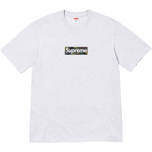 Supreme Box Logo Tee (FW23) Ash Grey by Supreme in Clothing. Available at KershKicks for £110.00. A must-have for fans of Supreme looking to elevate their style with this T-Shirt.