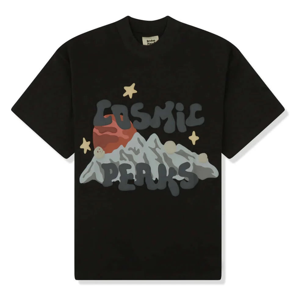 Broken Planet Market Cosmic Peaks T-Shirt Soot Black by Broken Planet Market in Clothing. Available at KershKicks for £95.00. A must-have for fans of Broken Planet Market looking to elevate their style with this T-Shirt.