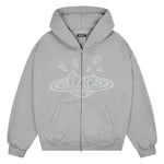 Broken Planet Zip Up Hoodie Gunmental Grey