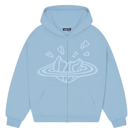 Broken Planet Market Sky Blue Zip Up Hoodie Sky Blue