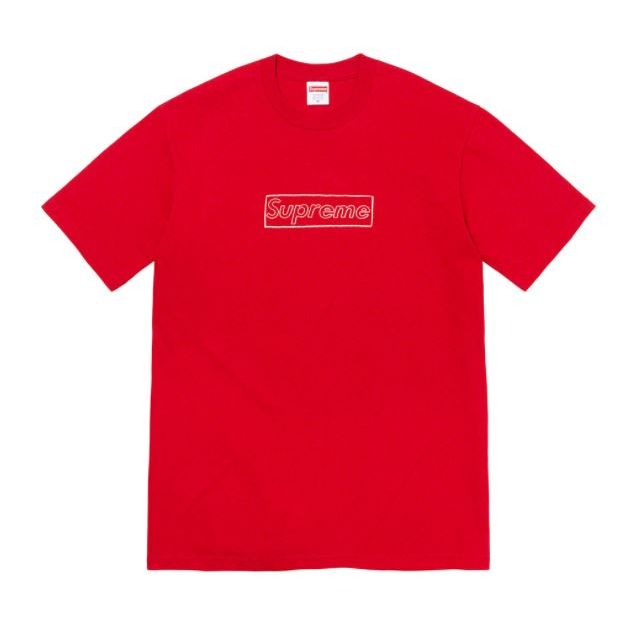 Supreme KAWS Chalk Logo Tee Red