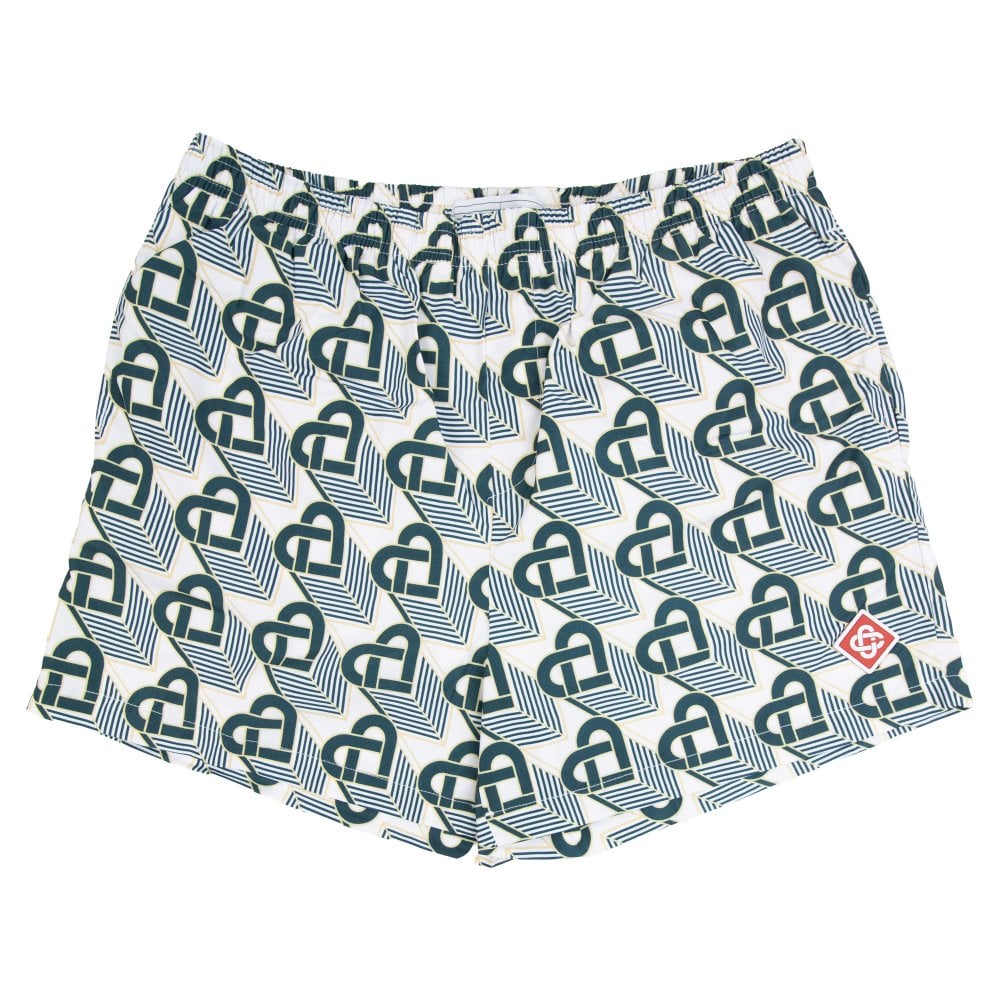 CASABLANCA HEART MONOGRAM PRINTED SWIM SHORTS  Printed Swim Shorts Green