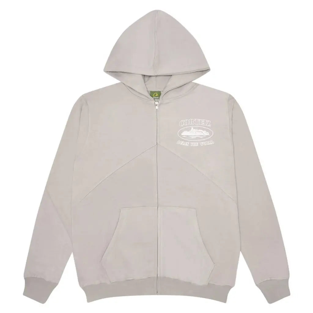 CORTEIZ SUPERIOR V2 ZIP UP HOODIE - Stone Grey