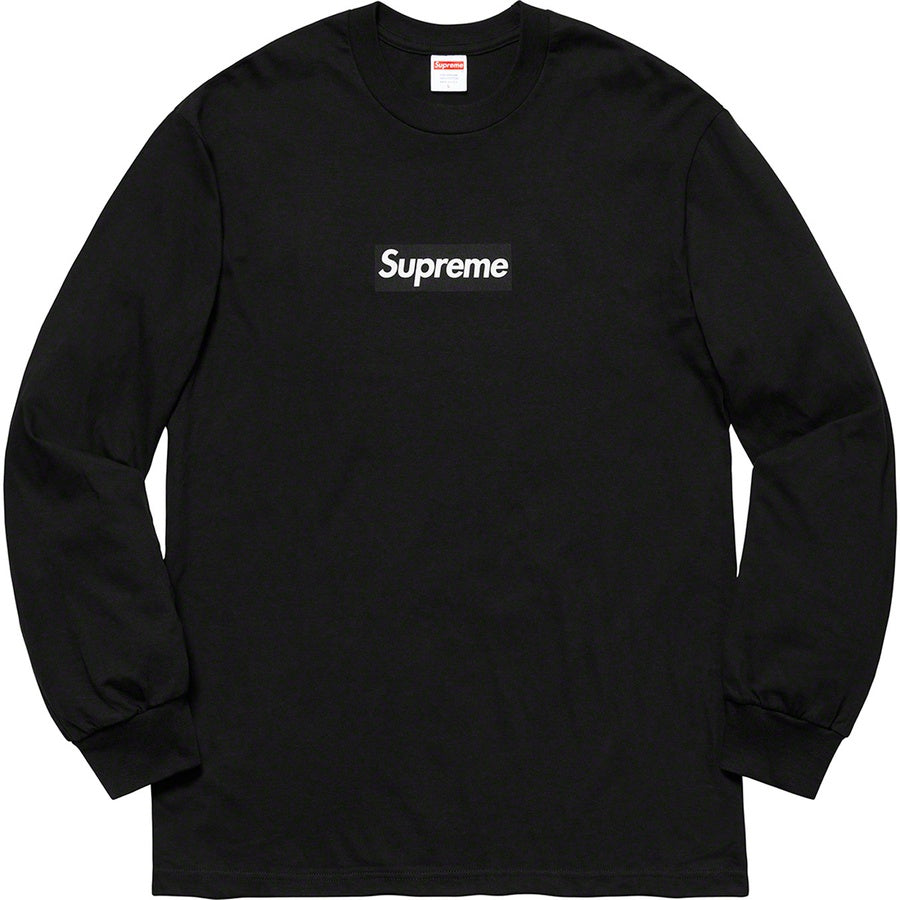 Supreme Box Logo L/S Tee Black by Supreme in . Available at KershKicks for £225.00. A must-have for fans of Supreme looking to elevate their style with this T-Shirt.