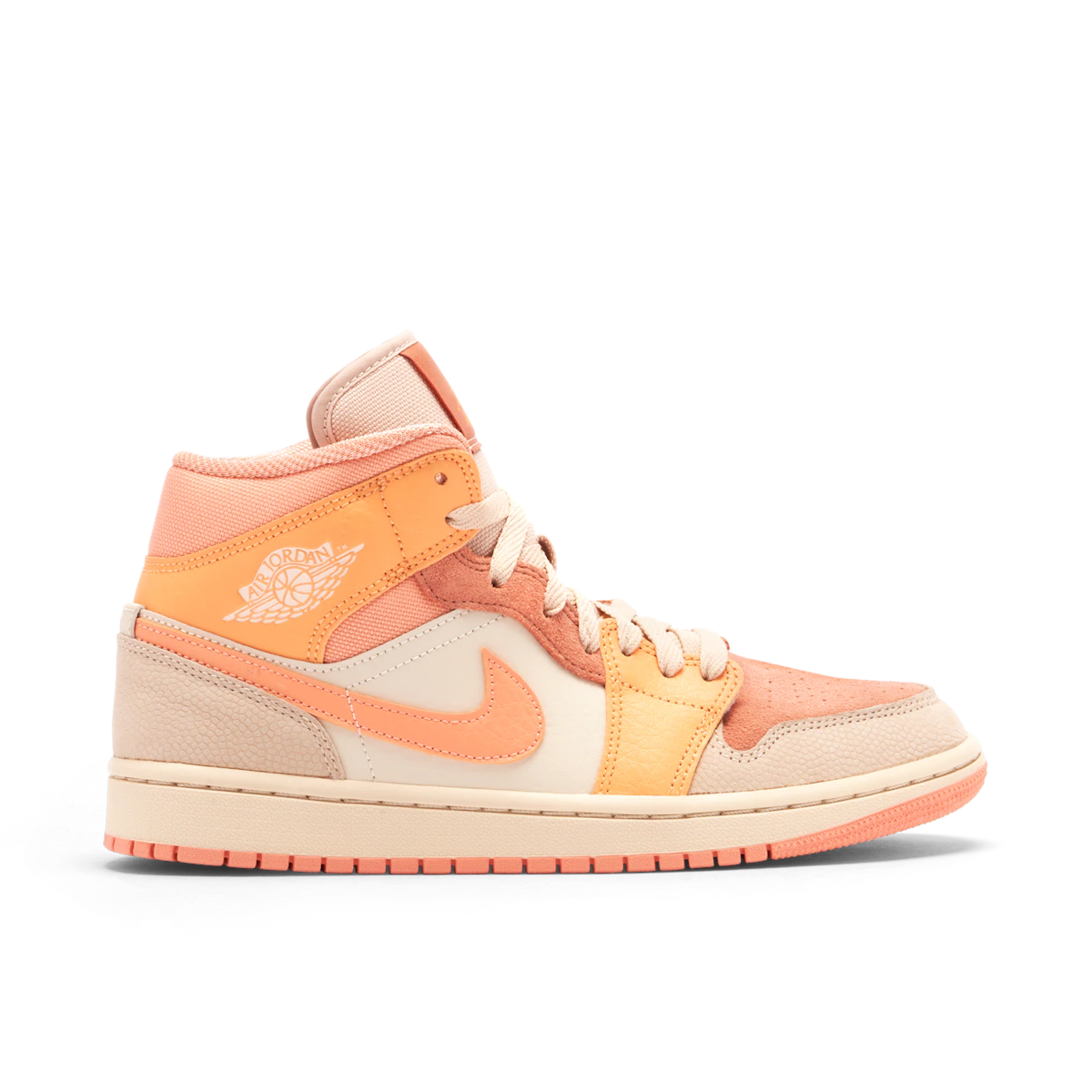 Jordan 1 Mid Apricot Orange (W) by Jordan's in Shoes. Available at KershKicks for £150.00. A must-have for fans of Jordan's looking to elevate their style with this Shoes.