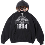 SUPREME/MM6 MAISON MARGIELA ZIP UP HOODED SWEATSHIRT BLACK