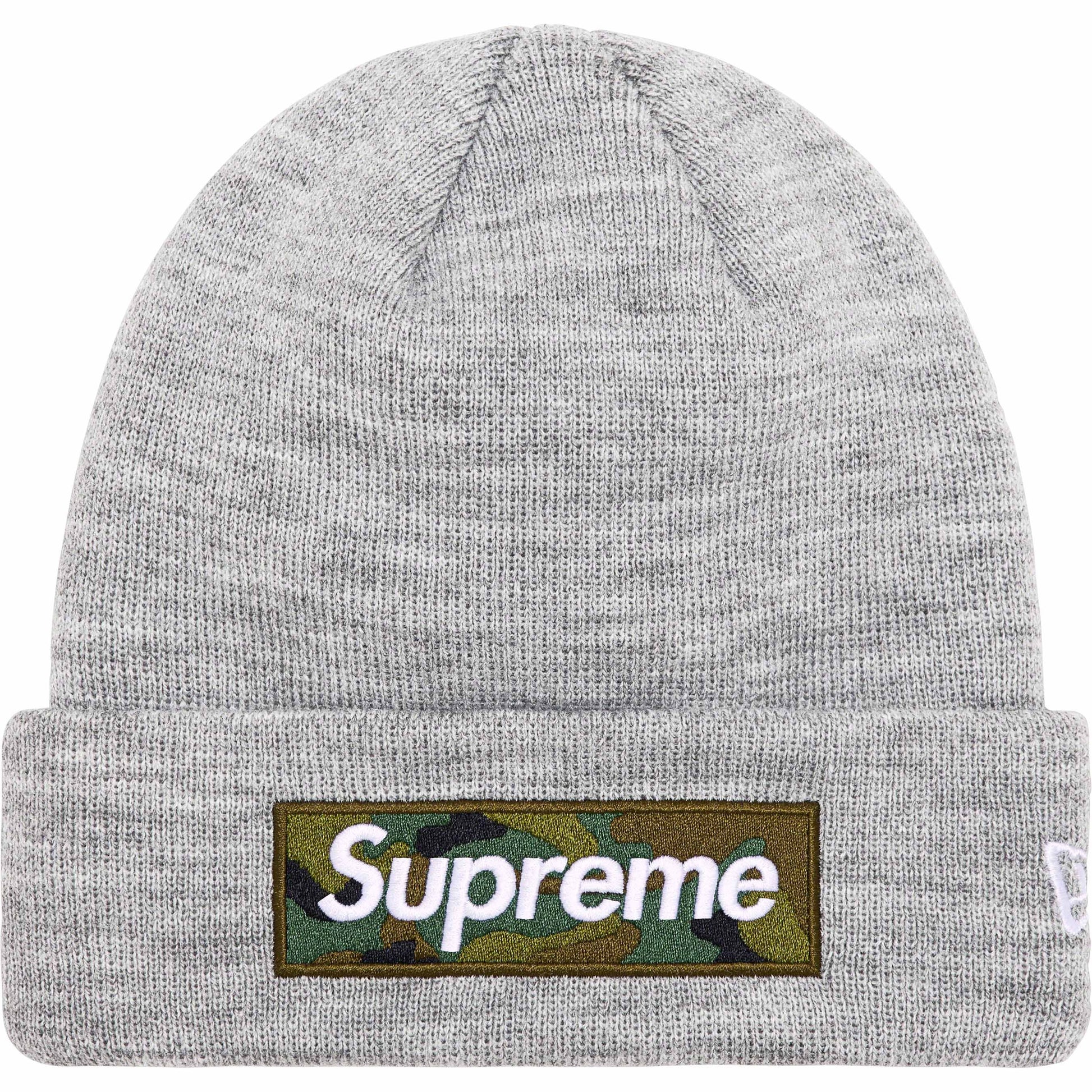 Supreme New Era Box Logo Beanie (FW23) Grey by Supreme in Hats. Available at KershKicks for £85.00. A must-have for fans of Supreme looking to elevate their style with this Hats.