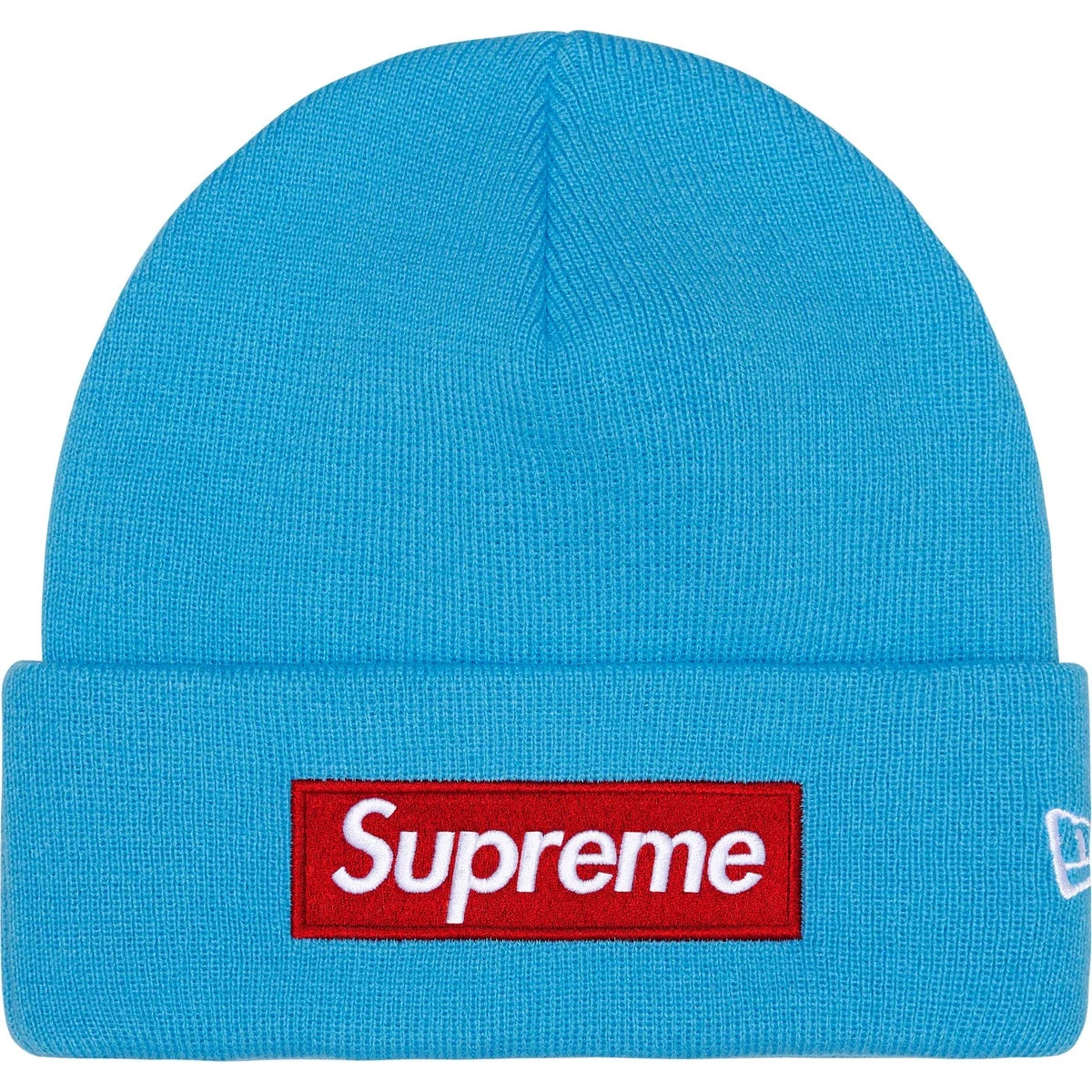 Supreme New Era Box Logo Beanie Cyan