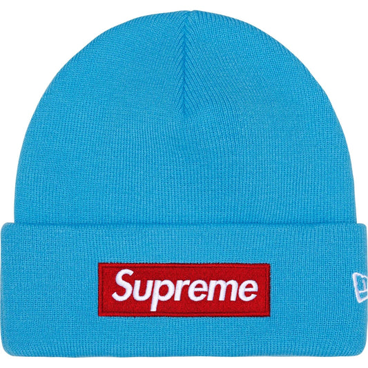 Supreme New Era Box Logo Beanie Cyan