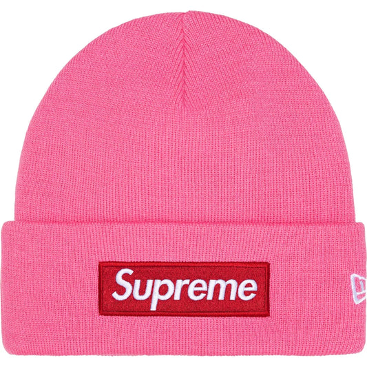 Supreme New Era Box Logo Beanie Magenta