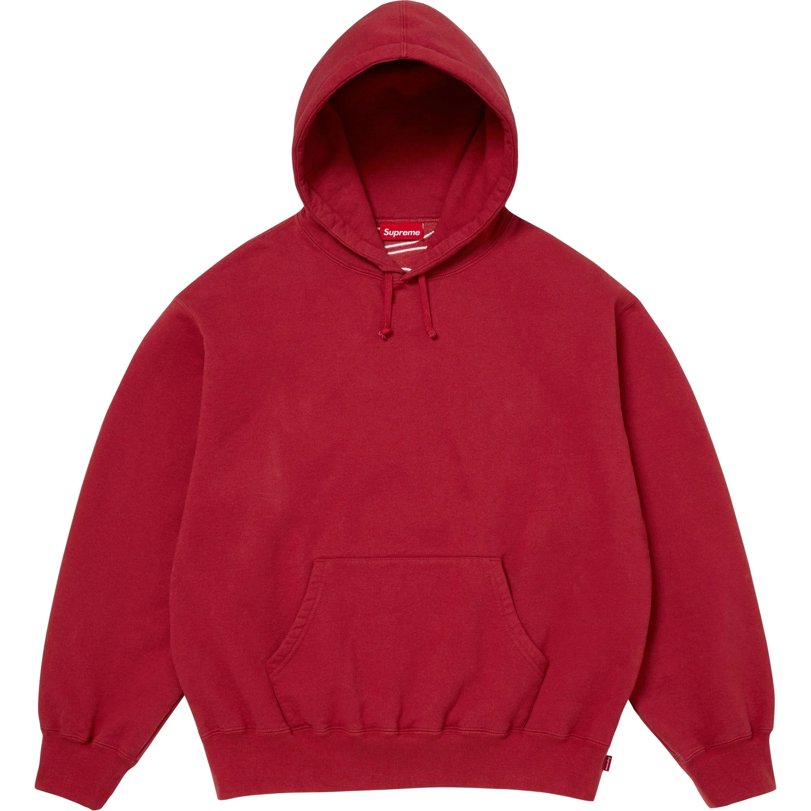 SATIN APPLIQUÉ HOODED SWEATSHIRT DARK RED | Supreme | KershKicks
