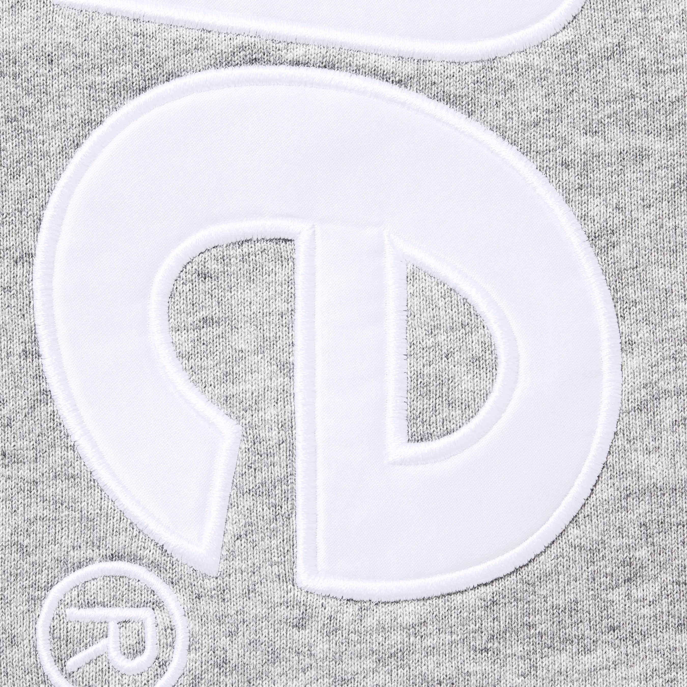 SATIN APPLIQUÉ HOODED SWEATSHIRT HEATHER GREY | Supreme | KershKicks