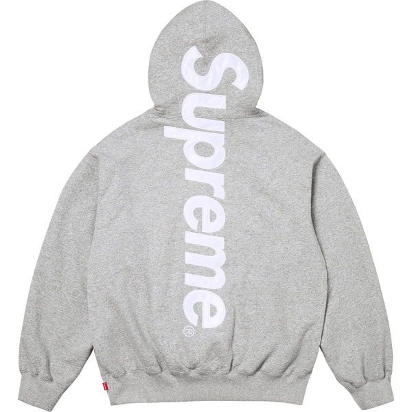 SATIN APPLIQUÉ HOODED SWEATSHIRT HEATHER GREY | Supreme | KershKicks